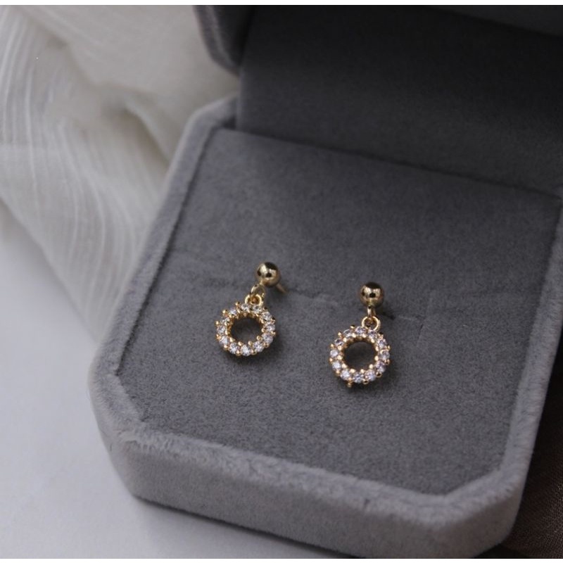 Hoa tai mạ bạc S925 - Bông tai nữ mạ bạc Ý Bling Ball dễ thương, xinh xắn ZAZA accessories KT8080