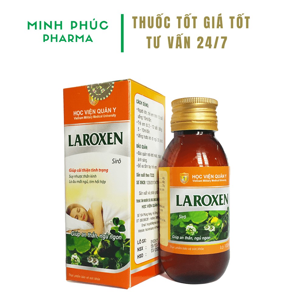 Siro Laroxen trị mất ngủ - Liệu trình 1 tháng 4 hộp laroxen giá tốt