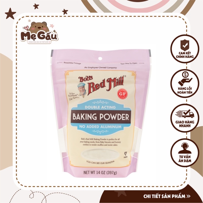 Bột Nở / Baking Powder Bob's Red Mill 397g