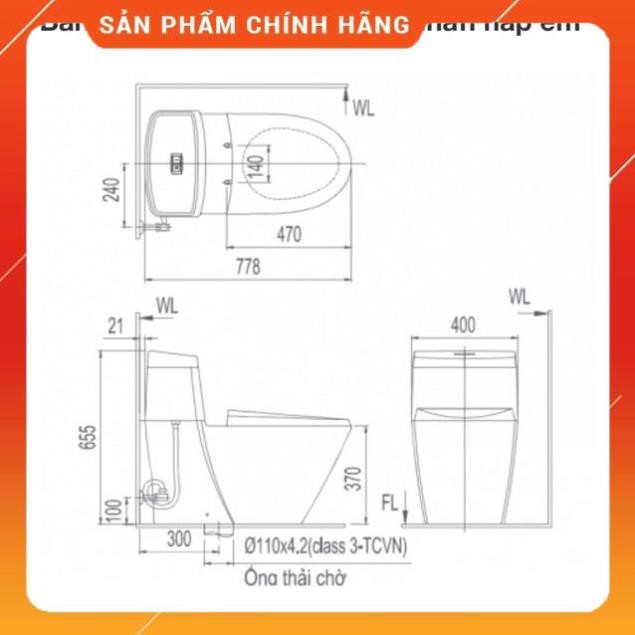 (SALE) Bồn cầu INAX AC-909VRN chính hãng