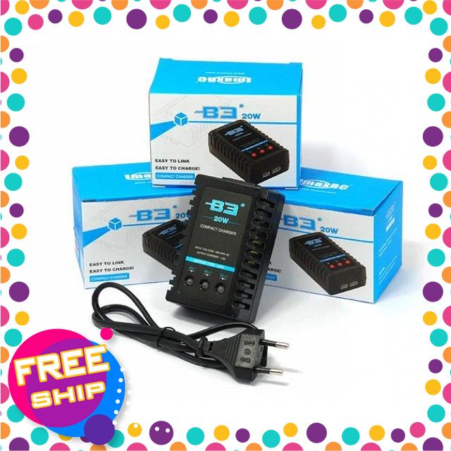 Sạc pin Lipo 2s, 3s 7.4V 11.1V Imax B3 20W pro chính hãng, dòng sạc 1.6A tốc độ sạc nhanh gấp đôi B3