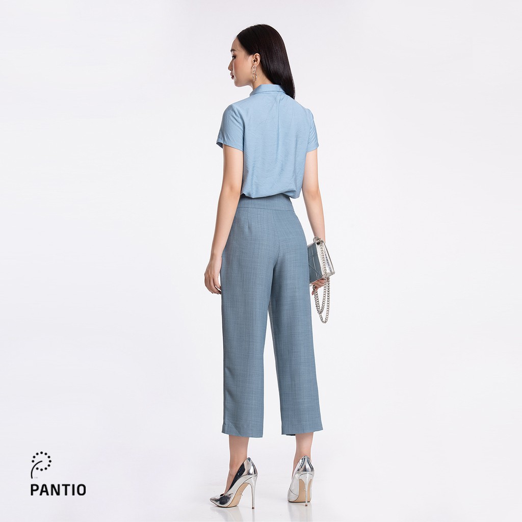 Áo sơ mi chất liệu thô thiết kế khuy chéo đặc biệt cổ đức dáng suông FAS52194 - PANTIO