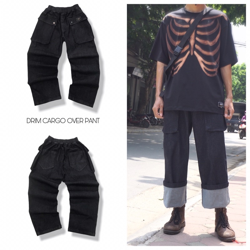 Quần Jean cargo pant phom rộng unisex nam nữ Drim Cargo over  -Local Brand Chính hãng