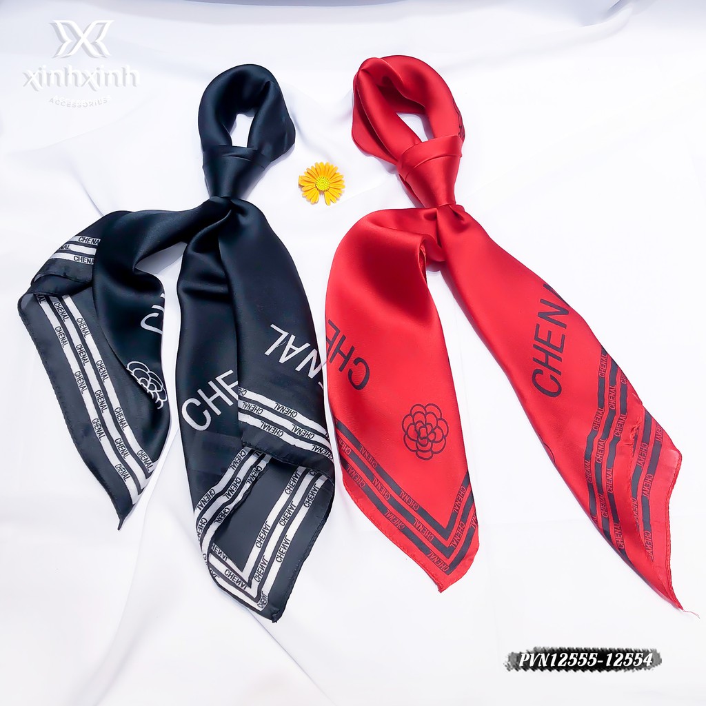 Khăn lụa vuông Pandana cao cấp 70x70 món quà độc đáo dễ thương - Xinh Xinh Accessories