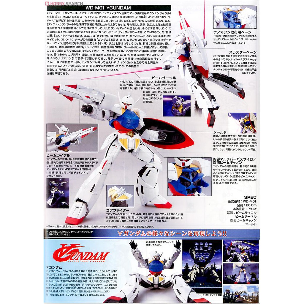 Mô hình HG CC Turn A Gundam Bandai 4573102604019