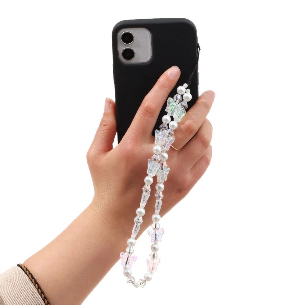Dây đeo điện thoại đính hạt thủ công nhiều màu sắc chống thất lạc