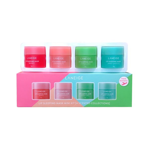 Set 4 Hũ Mặt Nạ Ngủ Cho Môi Laneige Lip Sleeping Mask Mini Kit (4 scented collections) 8g x 4