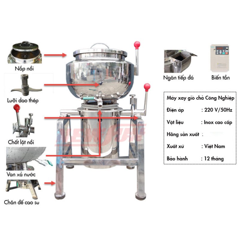 Máy xay giò chả - 15 kg