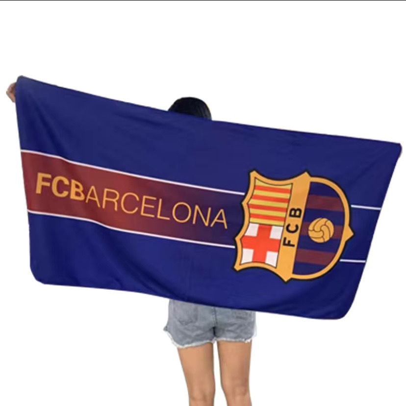 Khăn Tắm In logo Câu Lạc Bộ Bóng Đá Juventus Real Madrid Barcelona Brazil Anh Đức