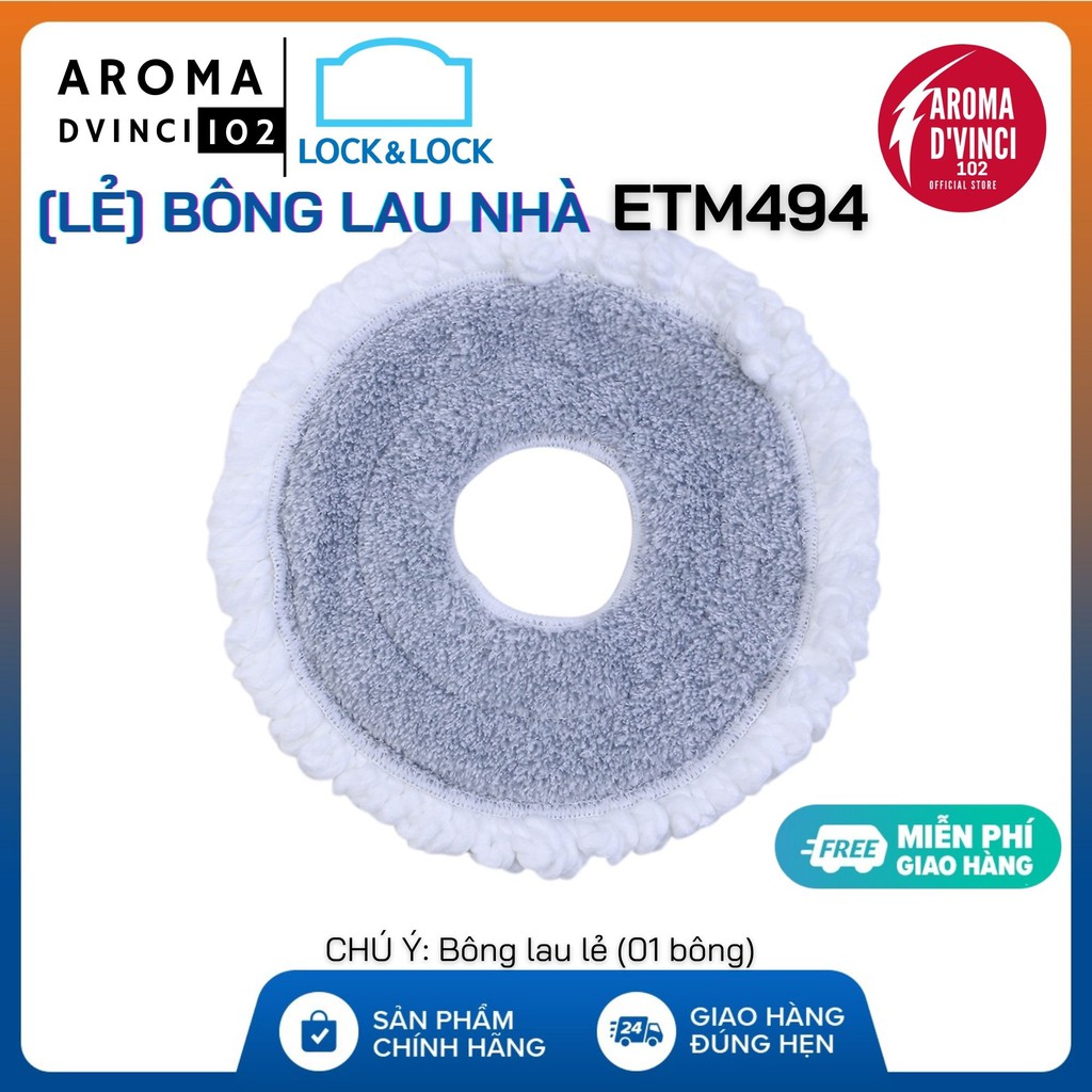 [Lẻ] Bông Lau Nhà LOCK&LOCK ETM494 (Corner Spin Mop ETM494) - 01 Bông