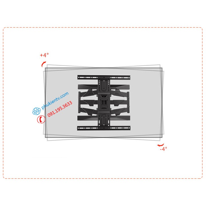 [Thiết Kế 2021] Giá Treo Tivi Góc Xoay NB P6 45 - 75 Inch - Xoay Đa Năng - Hàng Chính Hãng North Bayou