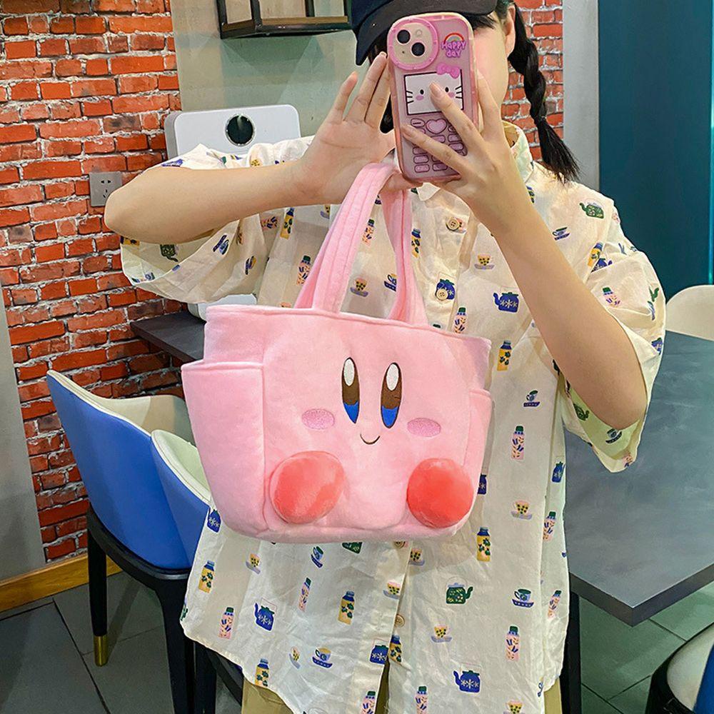 Túi Đeo Chéo Vải Lông Nhỏ Hình Ngôi Sao Kirby Hoạt Hình Phong Cách Hàn Quốc Dùng Làm Quà Tặng Sinh Nhật