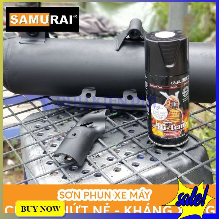 Sơn xe máy màu đen nhám chịu nhiệt chính hãng Samurai h2