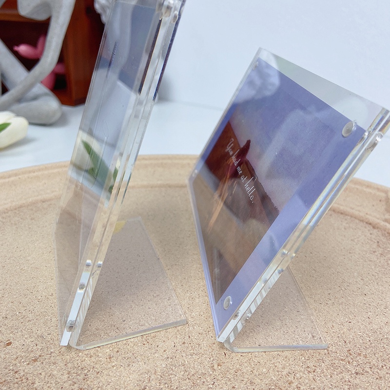 Giá Đỡ Trưng Bày Thẻ Từ Tính Hai Mặt Bằng Acrylic Trong Suốt