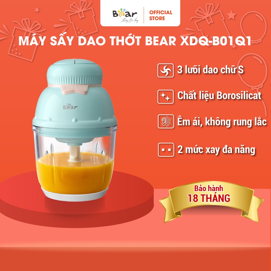 Máy xay ăn dặm 0,6L Bear B06V1 - Xay đa năng, tiện dụng cho bé - Bảo hành chính hãng 18 tháng