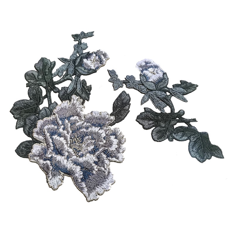 Miếng Dán Vải Thêu Hình Hoa Sen Không Có Keo