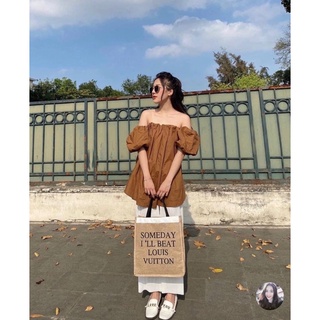 áo váy trễ vai xinh( ảnh thật lant clothing)