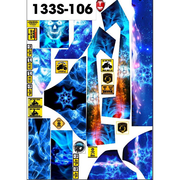 Tem trùm xe điện 133S mã 106