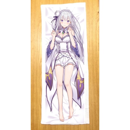 Gối ngủ Emilia Re :zero dài 40cm x 1m /Gối ôm dài anime Re:zero Emilia