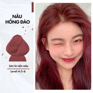 Thuốc nhuộm tóc màu Nâu Hồng Đào Không Tẩy | julyhair