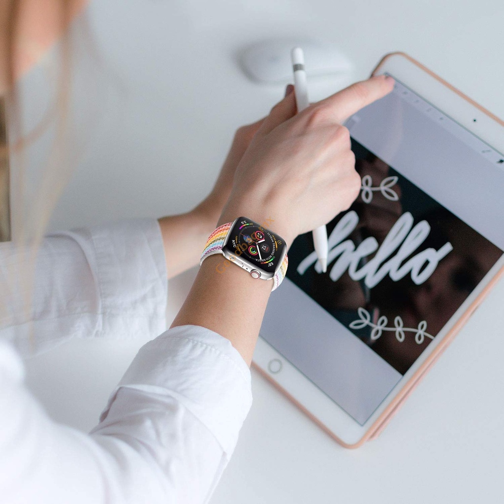 Dây Nylon Đeo Đồng Hồ Apple 44mm 40mm 41mm 45mm 38mm 42mm Series 7 5 4 3 SE 6