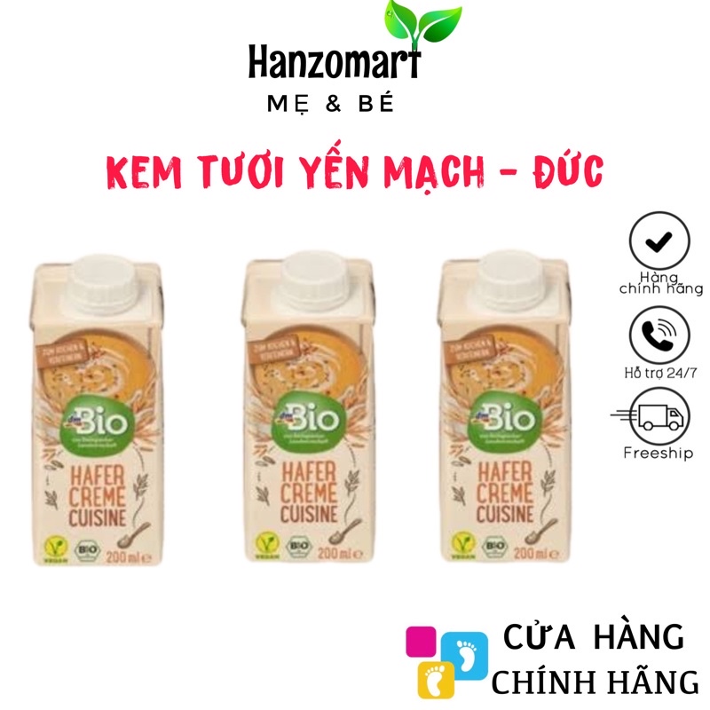 Kem tươi yến mạch hữu cơ DmBio 200ml Đức