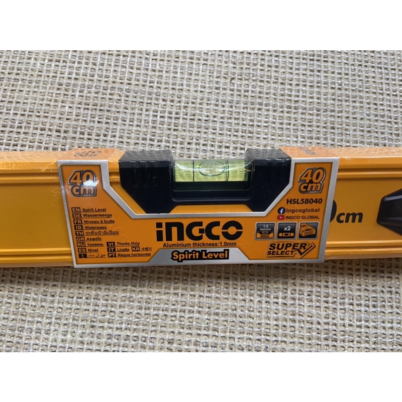 Thước thủy nhôm cao cấp dài 40cm INGCO HSL58040