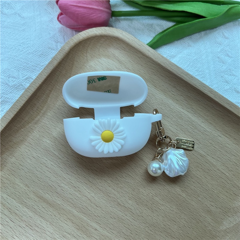 Vỏ Bảo Vệ Hộp Sạc Tai Nghe Bluetooth Xiaomi Redmi Buds 3 Lite TWS 3 Youth Bằng Silicon Chống Rơi Họa Tiết Hoa Kèm Móc Treo