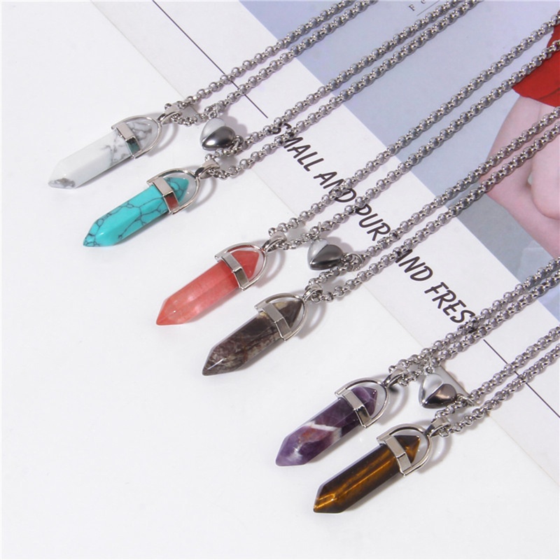 Set 2 Dây Chuyền Đá Chakra Hình Viên Pha Lê