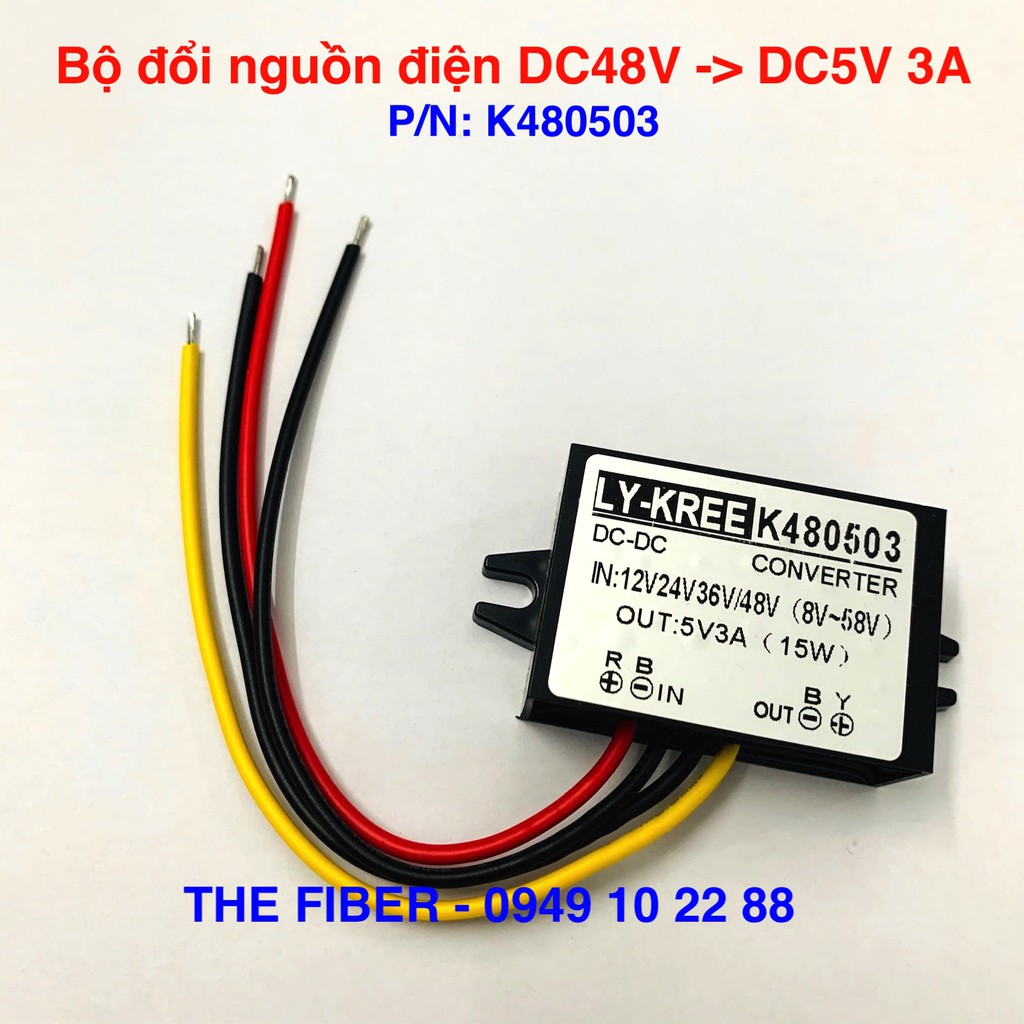 Bộ đổi nguồn DC12V DC24V DC48V sang DC5V 3A 15W