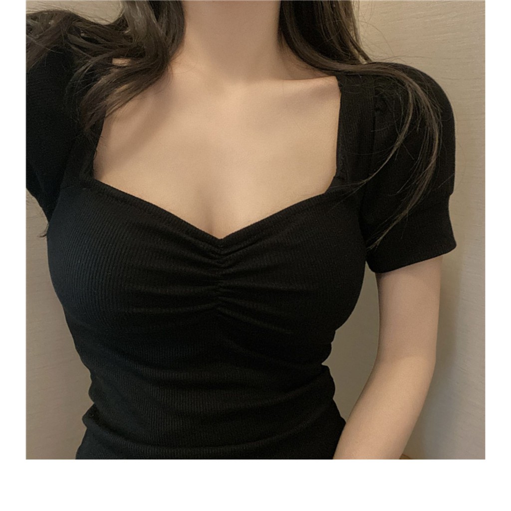 Váy body cổ vuông kiểu Pháp cực quyến rũ và nữ tính