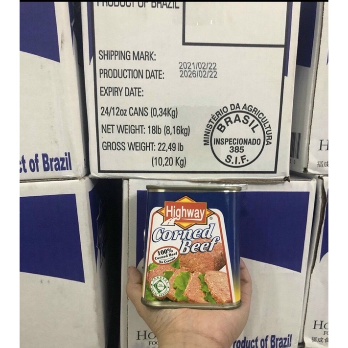 THỊT BÒ ĐÓNG HỘP HẢO HẠNG MỸ HIGHWAY CORNED BEEF 340gr - Mỹ