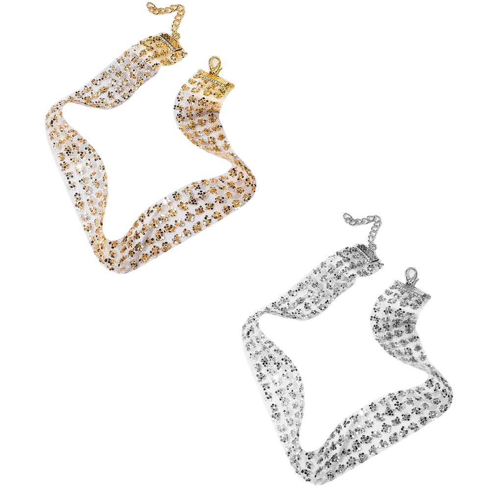 Vòng cổ choker đính cườm lấp lánh hợp thời trang