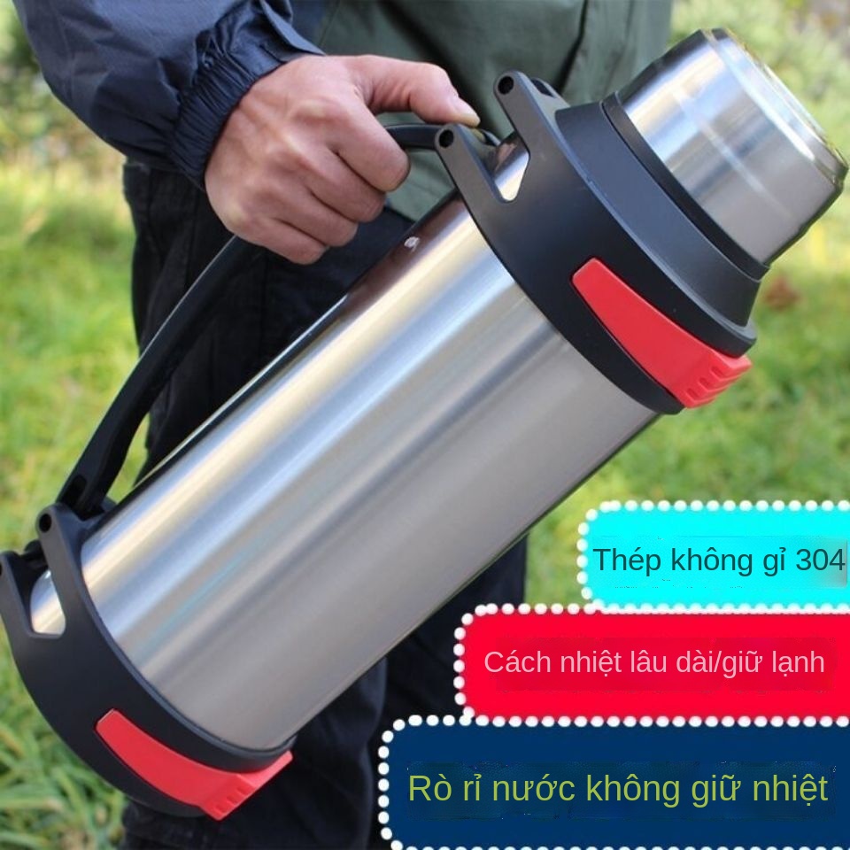△Nồi cách nhiệt inox 304 dung tích lớn cốc cách nhiệt nam bình nước ô tô di động ngoài trời phích nước gia đình 1-5 lít