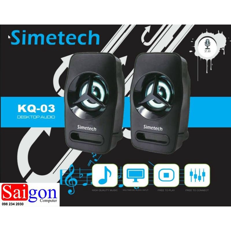 LOA VI TÍNH 2.0 KQ-03 CÓ LED,,