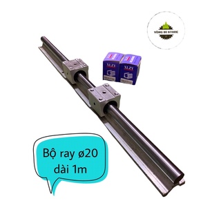 Thanh ray trượt tròn nhôm mạ crom chống rỉ( Combo 1 thanh ray trượt ø20 dài 1m và 2 con trượt)