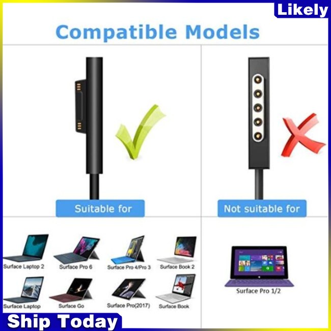 Bộ Sạc Chuyển Đổi Nguồn Điện Cho Laptop Microsoft Surface Pro 3 / 4 / 5 / 6 36W44W15V2.58A
