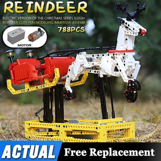 （CÓ SẴN）Đồ chơi lắp ráp mô hinh Merry Christmas Mould king 10010 Cỗ Xe Tuần lộc trượt tuyết có động cơ chuyển động