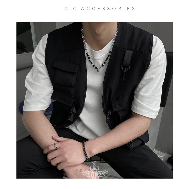 Vòng cổ Chuỗi Hạt Đen Thiết Kế Đơn Giản Thời Trang Mới 2022 Cho Nam