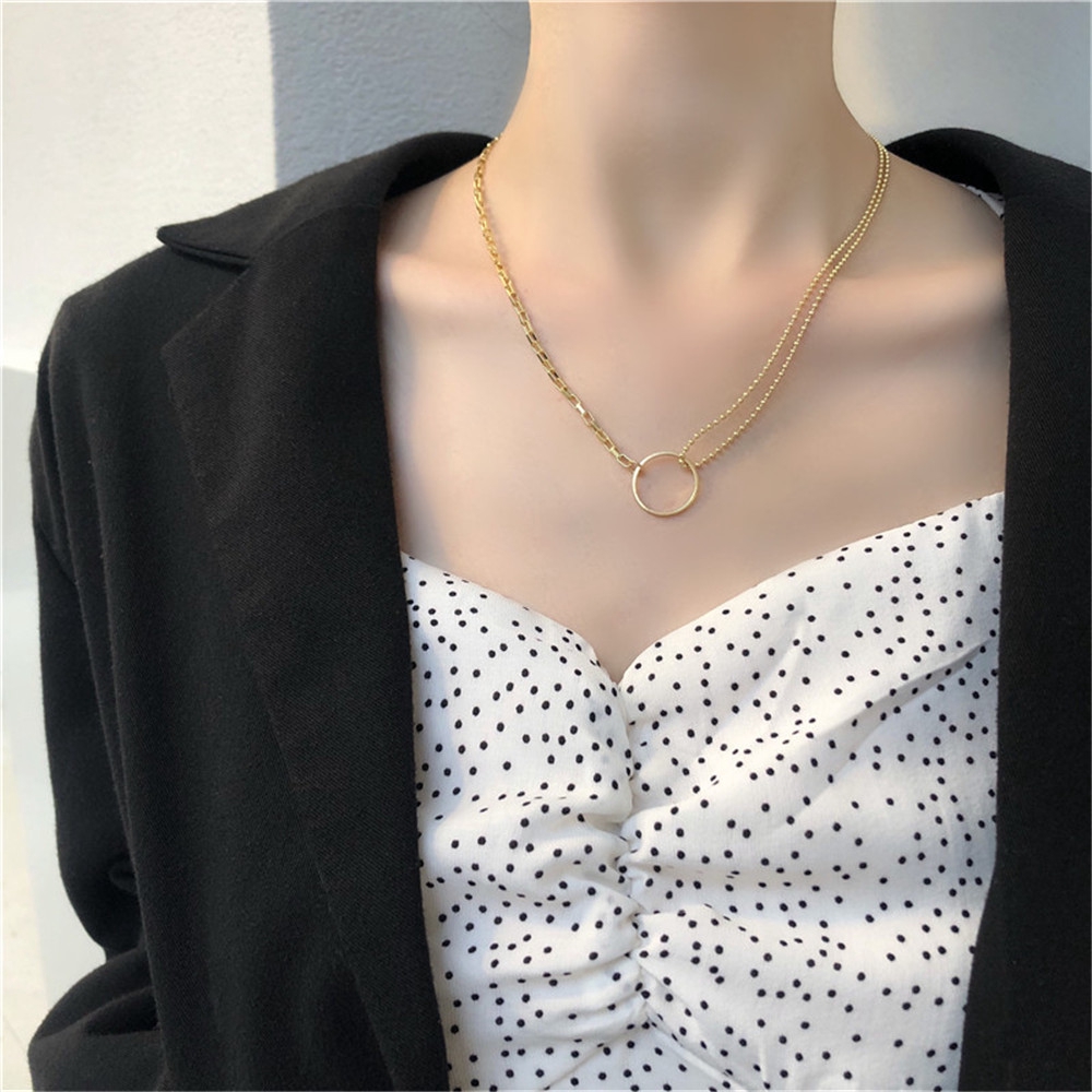 Vòng cổ choker mặt dây hình tròn thời trang cá tính cho nữ