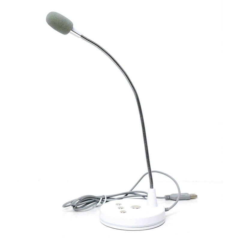 Microphone Game Live Conference Chat Wired USB Microphone White