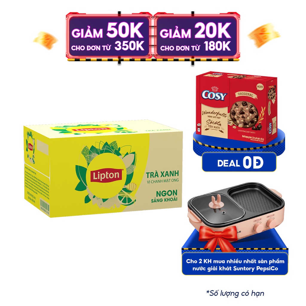 [Mã GRO1APR giảm 20K đơn 150K] Thùng 24 Chai Trà Lipton Chanh Và Mật Ong (350ml/Chai)