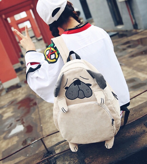 Balo chó pug con, sói đỏ đáng yêu cho các bạn đây