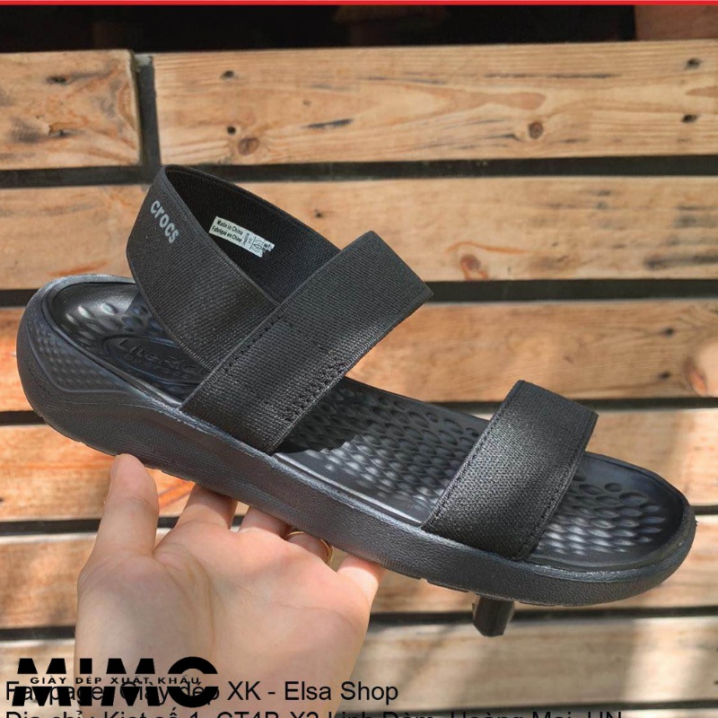 Sandal nữ, xăng đan Cross Literide màu đen đế đen êm nhẹ, bền đẹp cho nữ