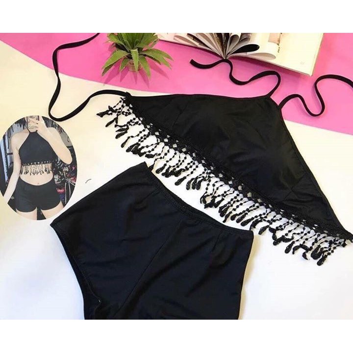 Bikini - đồ bơi lẻ áo yếm đen | BigBuy360 - bigbuy360.vn