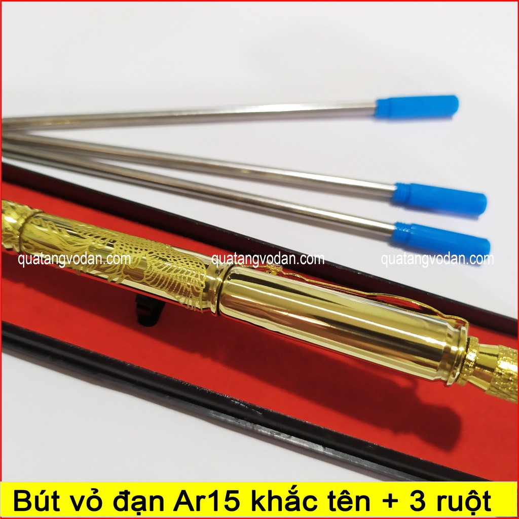 Bút vỏ đạn A15 Khắc tên + 3 ruột đi kèm