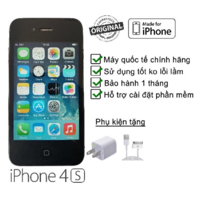Điện thoại iphone 4s quốc tế 8-16gb chính hãng full chức năng