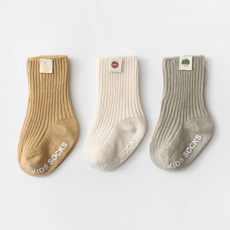 Tất cổ cao cho bé 0-2 tuổi kidsocks set 3 đôi
