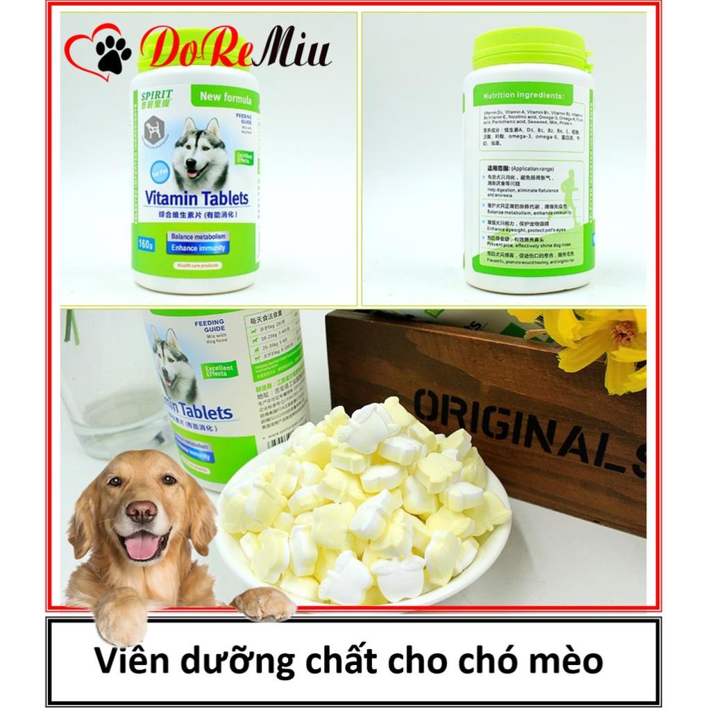 STHA - 1 Viên canxi sữa dê Spirit (3 vị) cho chó mèo giúp dưỡng lông chắc xương và chó mèo biếng ăn
