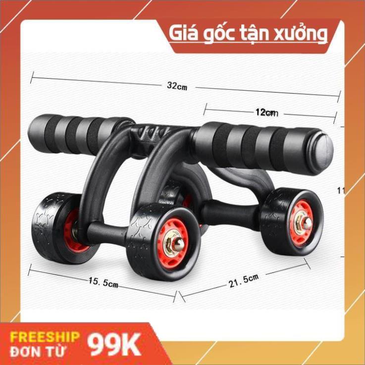 [Giảm 50%] Con Lăn Cơ Bụng Cao Cấp 4 bánh tặng kèm thảm lót đầu gối